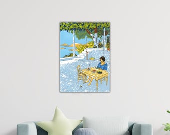 Vittorio Giardino-Summer Girl Canvas Giardino Painting Giardino Poster Vittorio Giardino Print Giardino Wall Art Gift Of Home Wall Decor Art