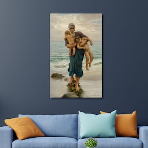 Virginie Demont-Breton: After The Bath Fisherman&#39;s Wife After Bathing Her Children (1881) Canvas Home Decor Wall Art Virginie Demont Paint