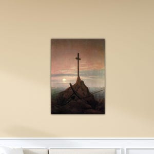 Caspar David Friedrich The Cross Beside The Baltic Poster Caspar Friedrich Canvas Caspar Paint Friedrich Wall Art Gift Home Wall Decor Print