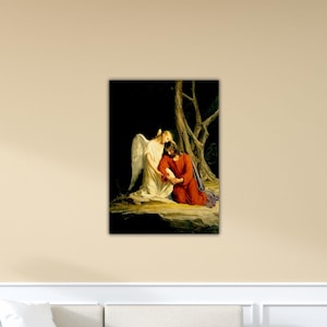Carl Bloch - Christ in Gethsemane 1873 Canvas Bloch Paint Carl Bloch Poster Carl Bloch Wall Art Gift Of Home Wall Decor Print Modern Canvas