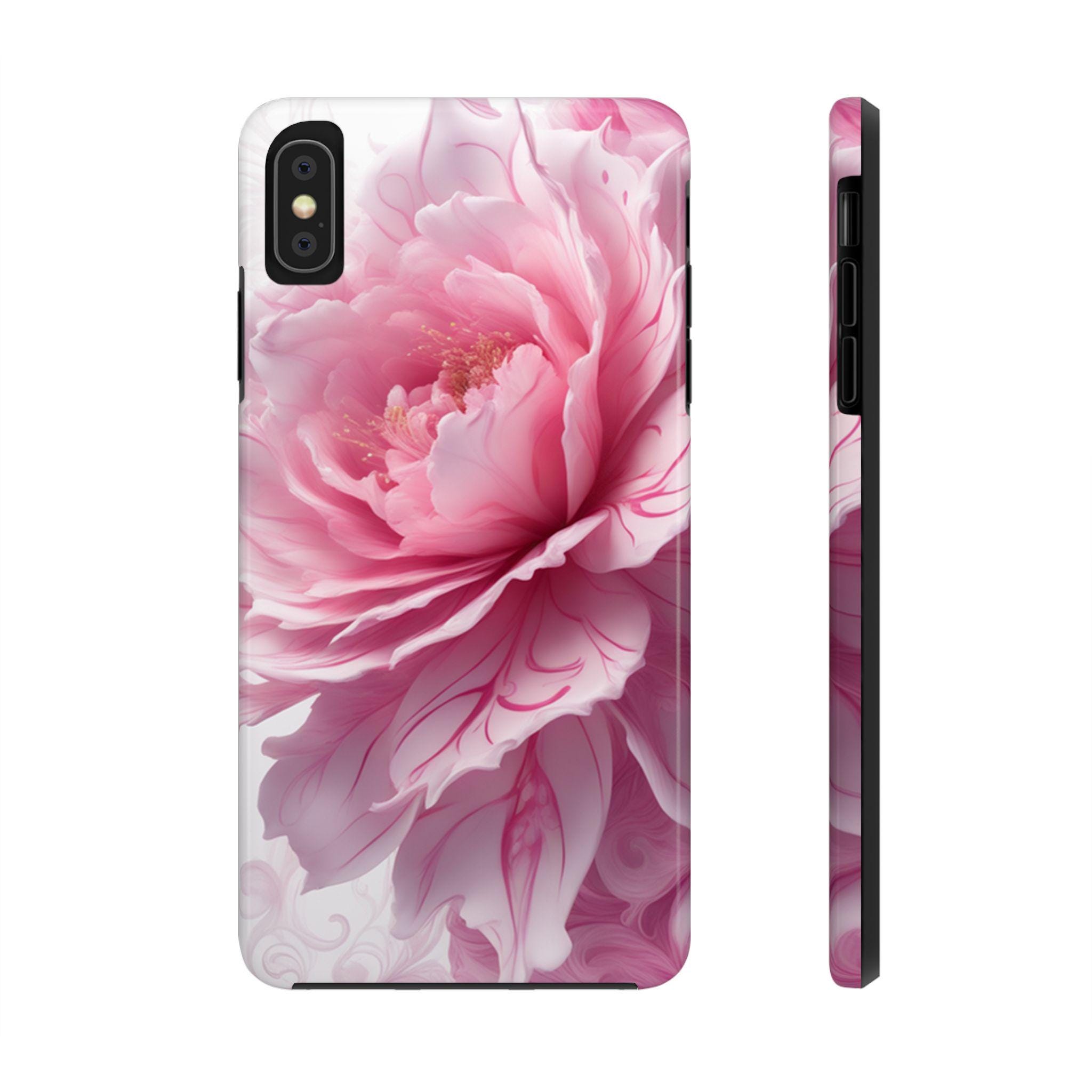 ピンクローズ タフフォンケース 花柄 iPhoneケース ギャラクシーフォン