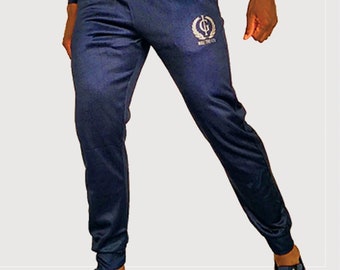 Iron Gods Strife Joggers, Navy Poly-Spandex Gym Sweatpants