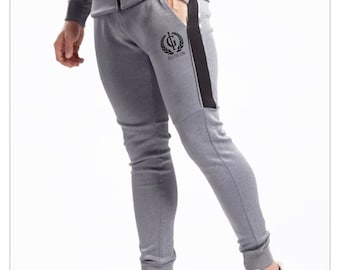 Iron Gods Slim Fit Grå Träningsbyxor, Herr Dri-Fit Joggers