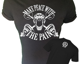 Iron Gods Workout T-Shirt, Skull Gym Shirt, Bodycycling Bekleidung