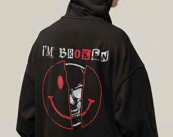 STRONG 005 BROKEN HOODIE GREY M Broken Planet Chaos Gunmetal Grey