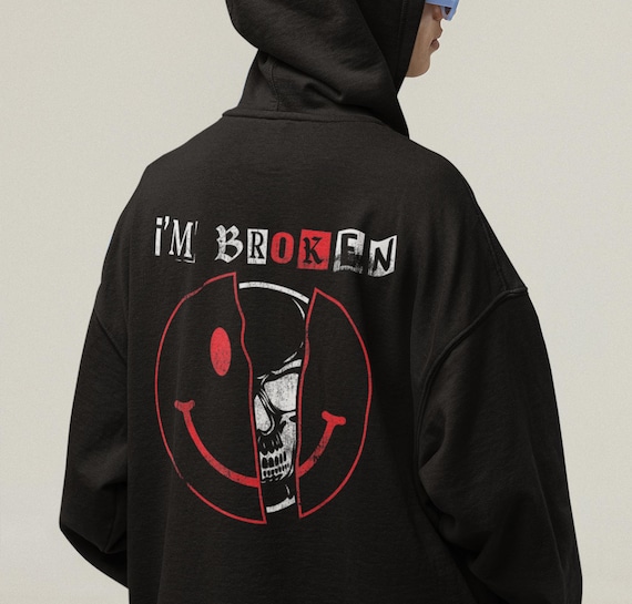 y2k”broken“broken“黒“XO”hoodie boro sweat y2k”broken“broken“黒“XO”hoodie boro sweat - メルカリ