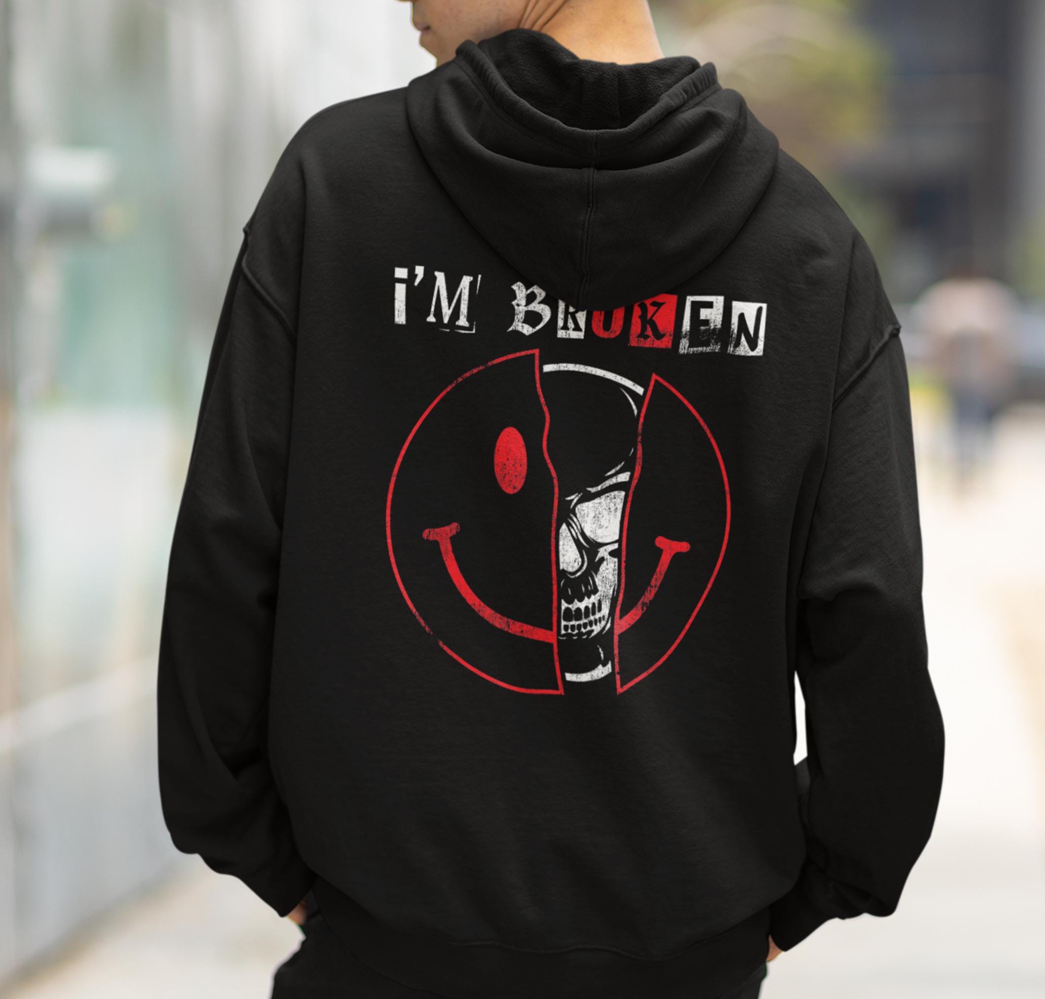 I'm Broken Hoodie Mental Health Shirt Gen Z Hoodie Streetwear - Etsy