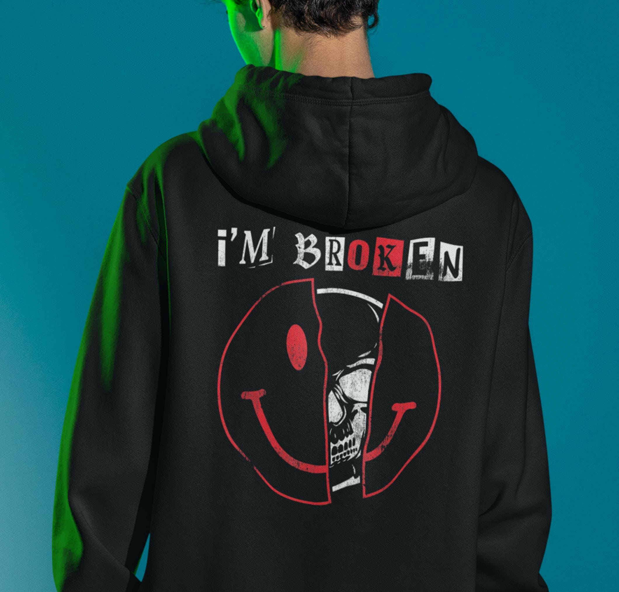 トップス STRONG 005 BROKEN HOODIE (BLACK) M STRONG 005 BROKEN HOODIE (BLACK)