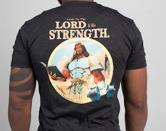 Iron Gods Buff Jesus Gym Shirt, Gym T-Shirt, Mens Gym Outfit, Gym Apparel, Mens Gym Shirt, Pump Cover, Christian Shirt