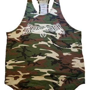 Iron Gods Camo Workout Tank Top, Y-Back Tank Top, Gym Kleding, Muscle Tank Top, Workout Tank Top, Gewichtheffen Tank Top, Heren Gym Shirt