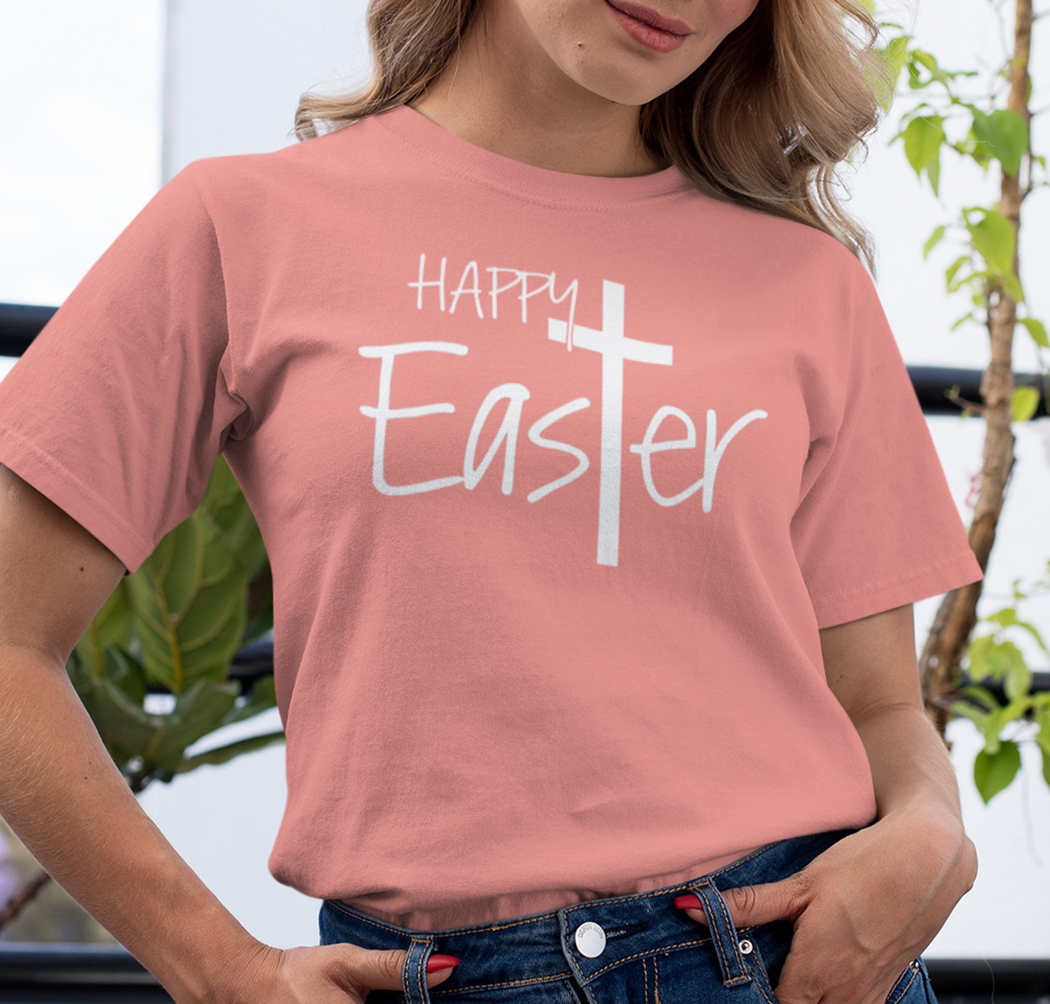 Happy Easter Shirt, He Is Risen, Easter Tee, Easter Bunny Graphic Tee, Unisex Tee, T-shirt for Easter, Easter shirts for Women, Gift for Her