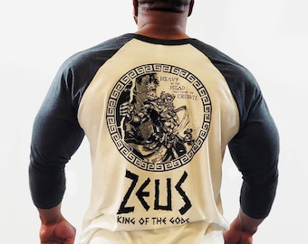 Iron Gods Zeus Raglan, Workout T-Shirt, Gym Apparel