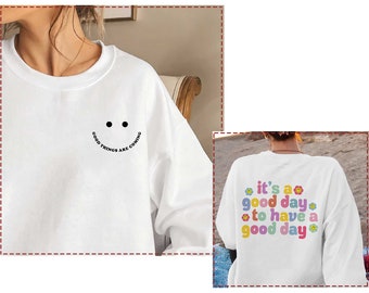 Positive Clothing For Women,  Smiley Face Sweatshirt, Trendy Sweatshirt, Sweatshirt Women Trendy, Cute Sweatshirt, Friends Sweatshirt