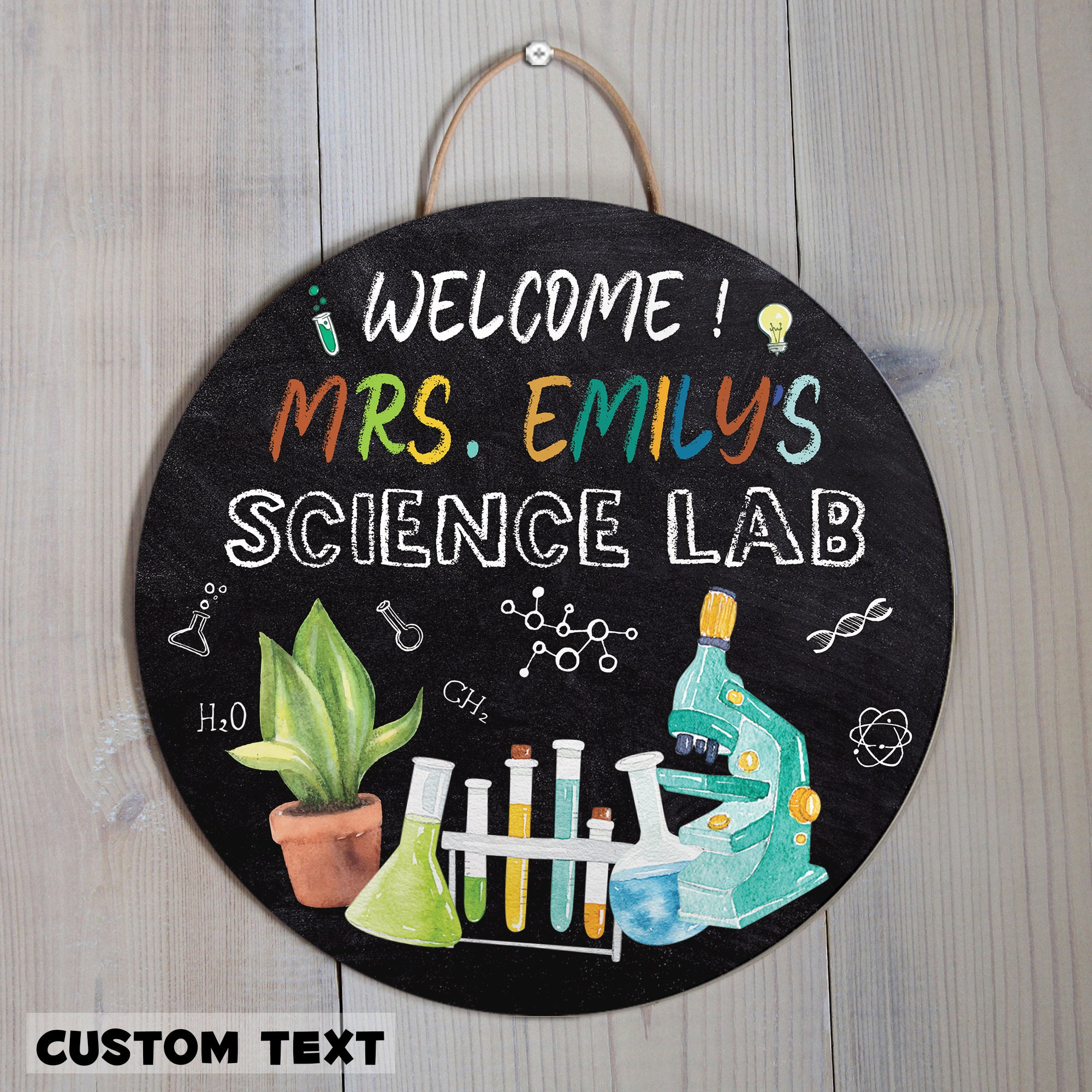 Science Teacher Teacher Door Sign Teacher Name Sign Back - Etsy