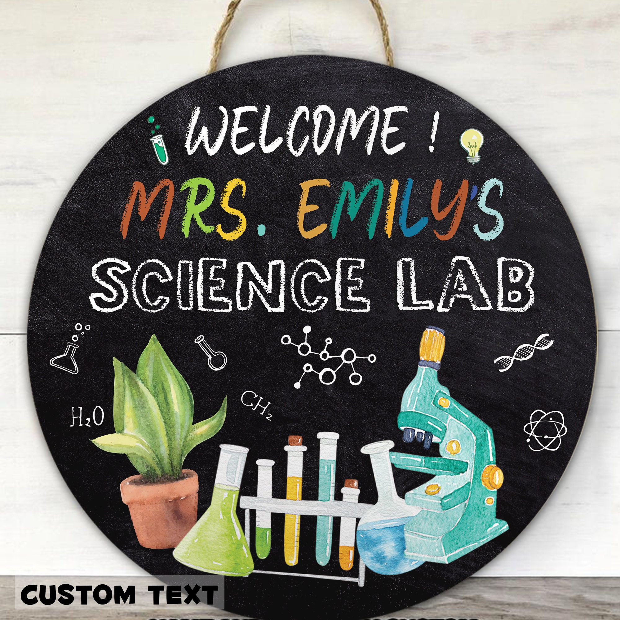 Science Teacher Teacher Door Sign Teacher Name Sign Back - Etsy