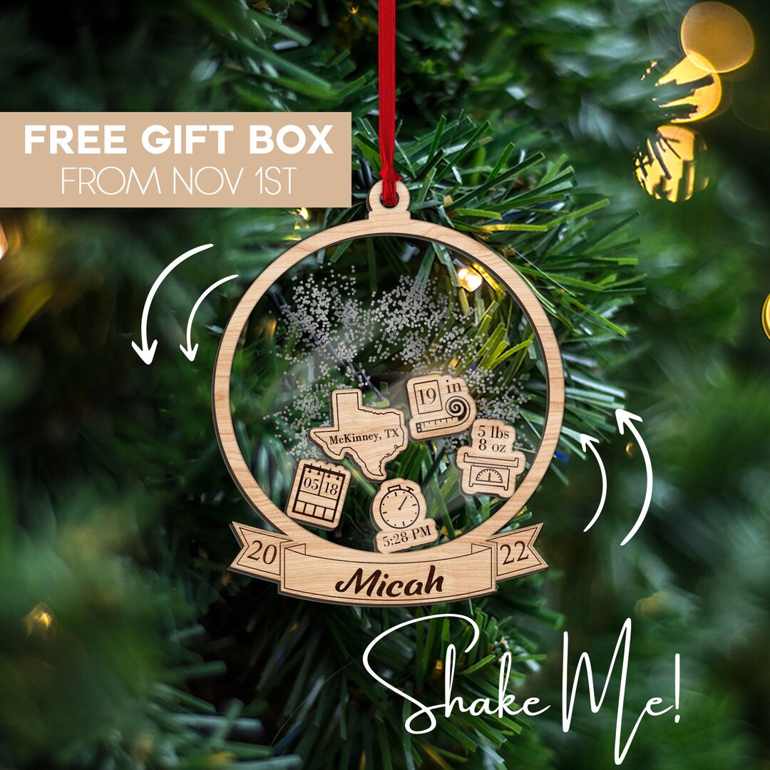 Personalized Baby Shower Ornament Personalized Baby Ornament Etsy