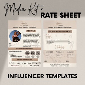 Mediakit & Preisblattvorlagen für Influencer und Content-Creator: Pakete für Brand-Deals-Kooperationen, Sponsoring-Kooperationen, Beauty-Make-up