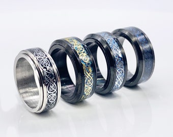 Mens Spinner Ring Etsy