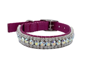 Crystal Pet Collar - Raspberry