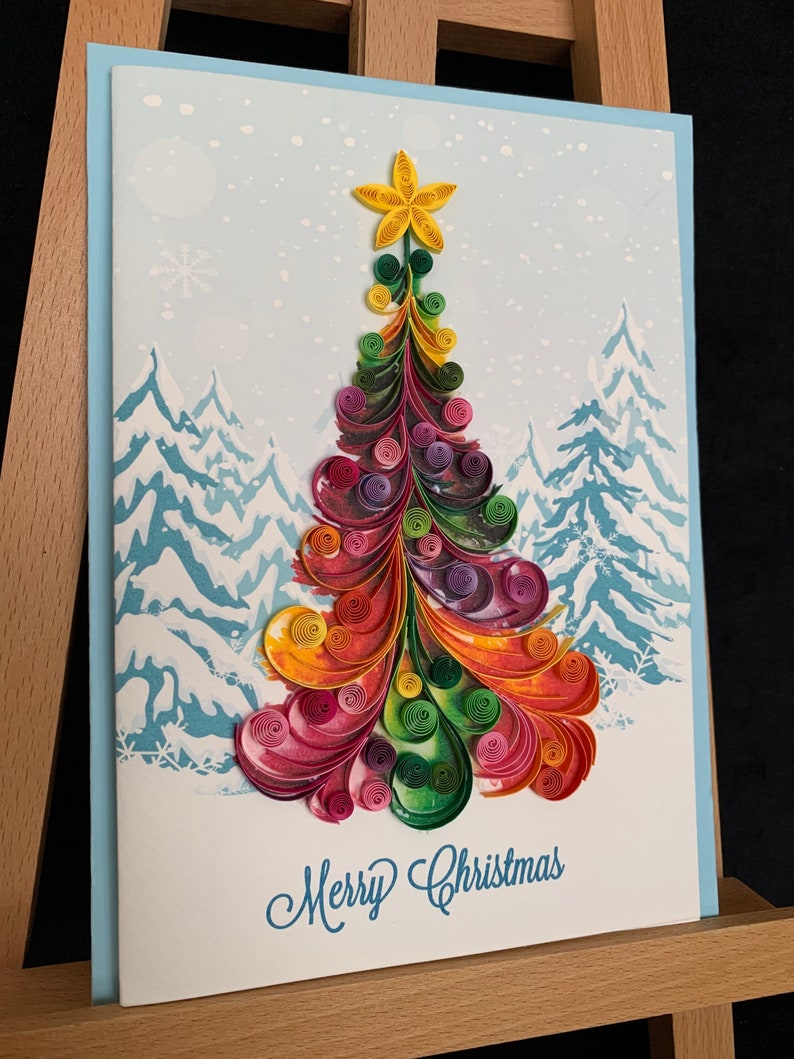 Handmade Quilling Card Christmas Card Large Christmas Card Etsy Australia