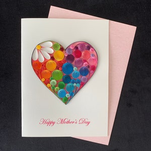 Biglietto per la festa della mamma, Cartoline quilled, Carte quilling fatte a mano, Carte 3D, Carte pop, Carte XL