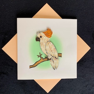 Handmade Quilling Card, Pop Card, 3D Card, Cockatoo Card, Australia Card, Aussie Card