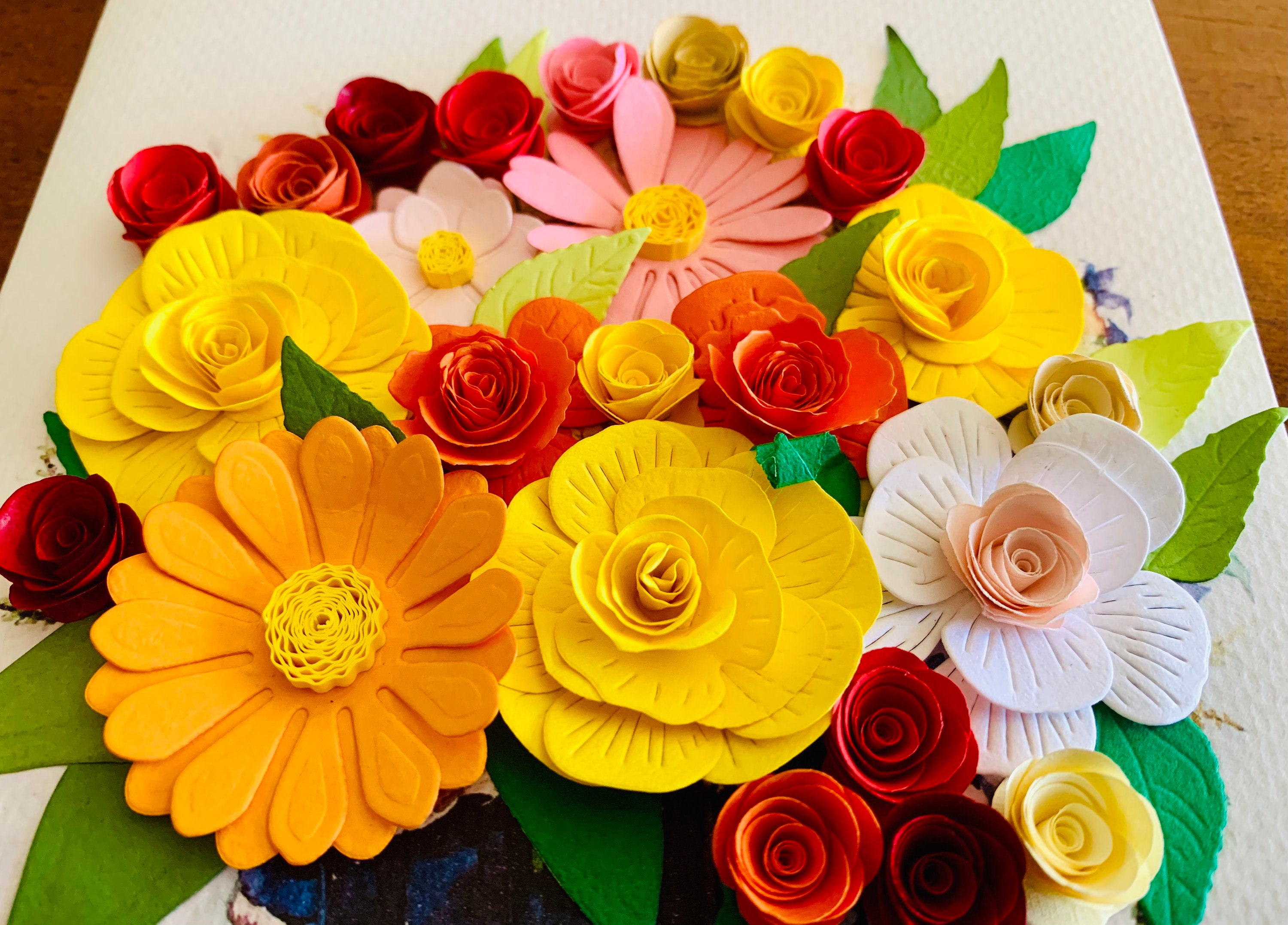 Handmade Quilling Card Paper Flower Card 3d Card Quill Etsy