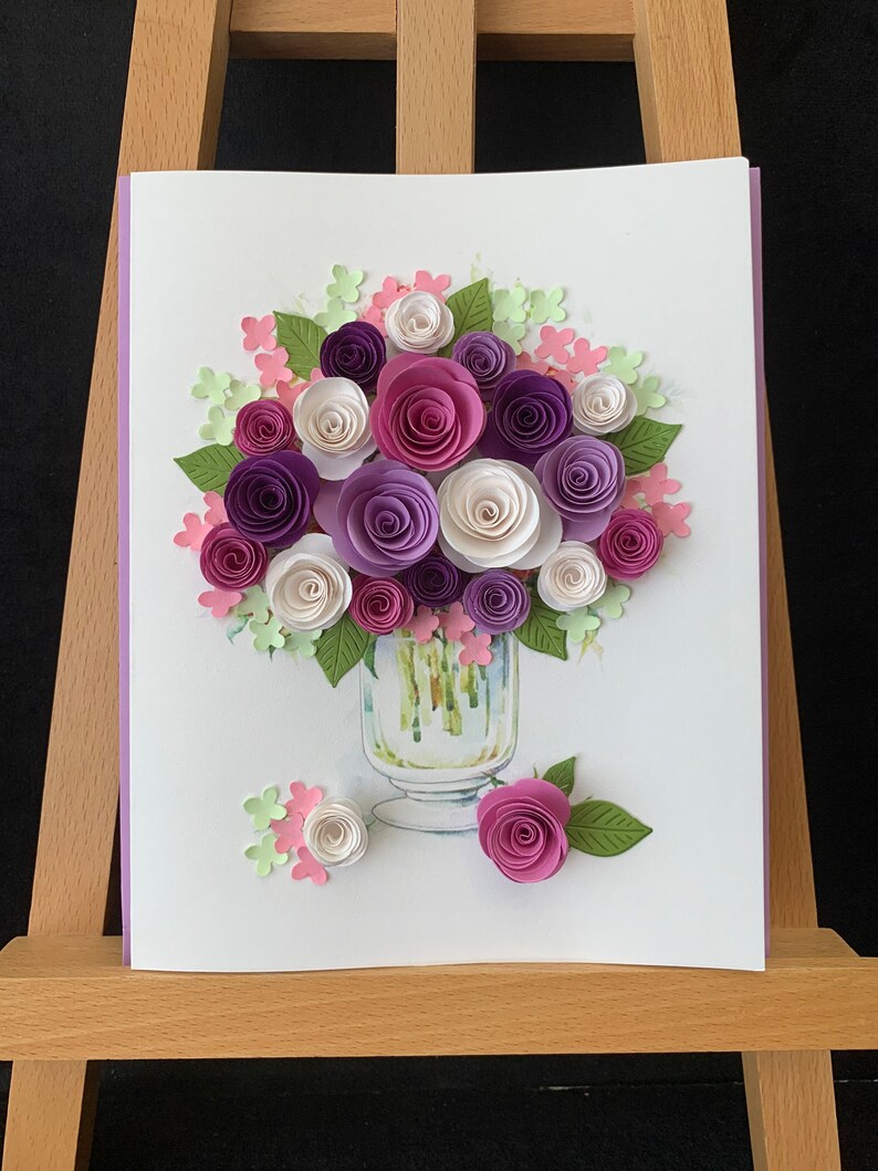 Paper Flower Card Handmade Quilling Card Pop Card 3D Card Etsy Australia