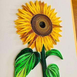Handgemachte Quilling Karte, Sonnenblume Karte, Quill Karte, XL Karte „Girasole“