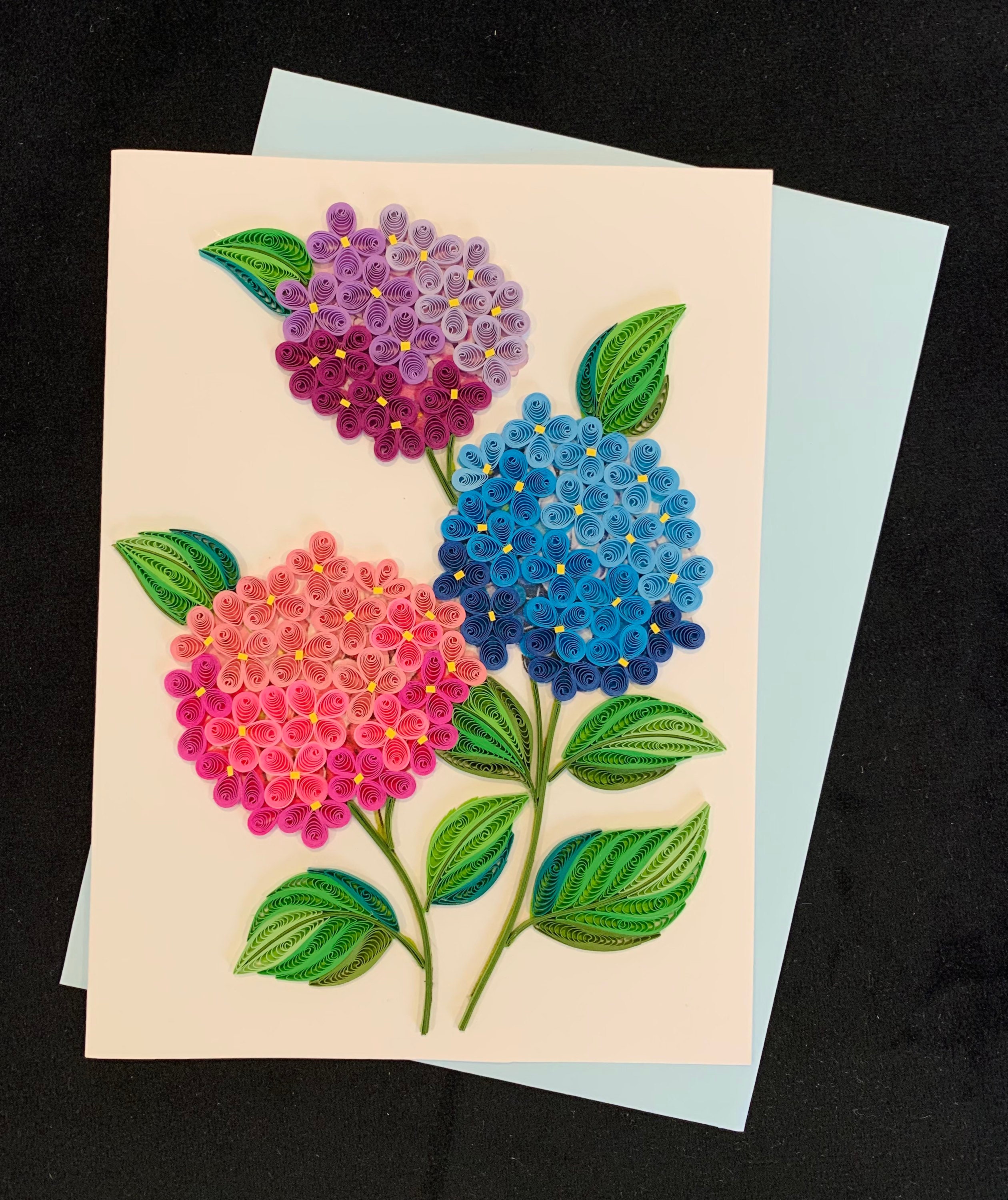 Handmade Quilling Card Hydrangea Card Quilling Card Paper Etsy