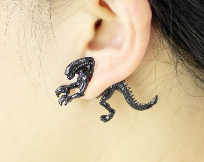 Xenomorph Alien Earrings | Halloween Earrings | Dinosaur Earrings | Unique Earrings |