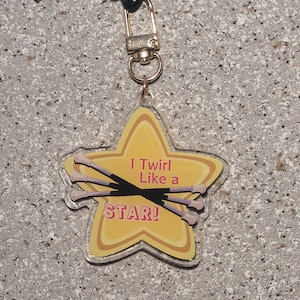 Baton star Arcylic Keychain/ ~Double sided~2.5 Inches~ /
