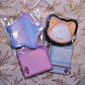 Infinity Nikki Theme Stickynote pads // Square, Star, and Cat //