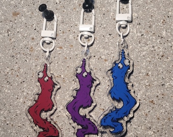 Whacky Worms on the String Keychain/Earrings~ Double sided Arcylic Charms