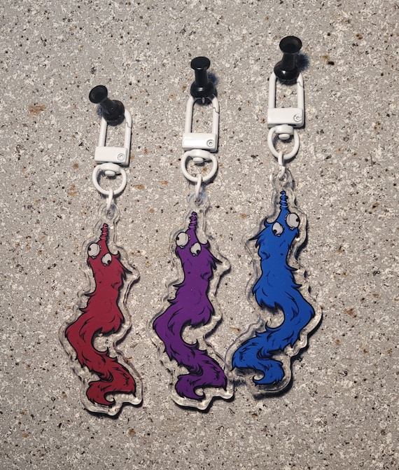 Whacky Worms on the String Keychain/Earrings~ Double sided Arcylic Charms
