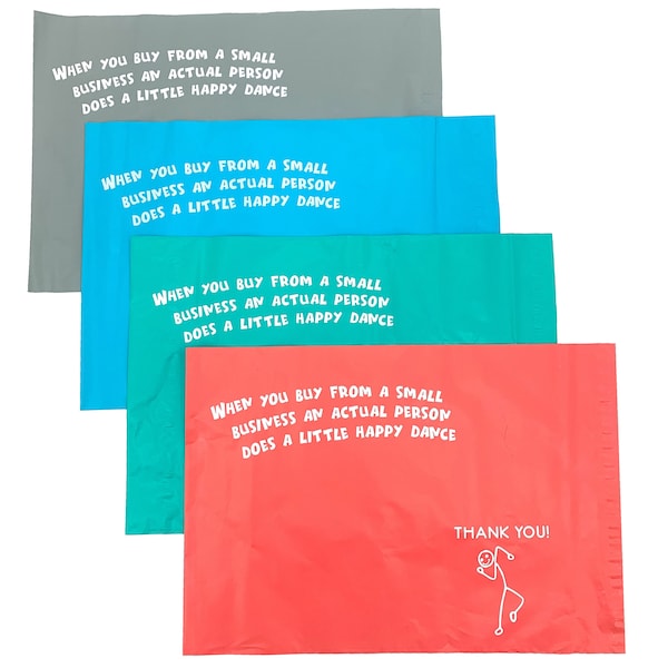 10x13 (100 Pack) Small Business Thank You Cute Poly Mailers 2M+ Shipping Bags Strong Self Sealing