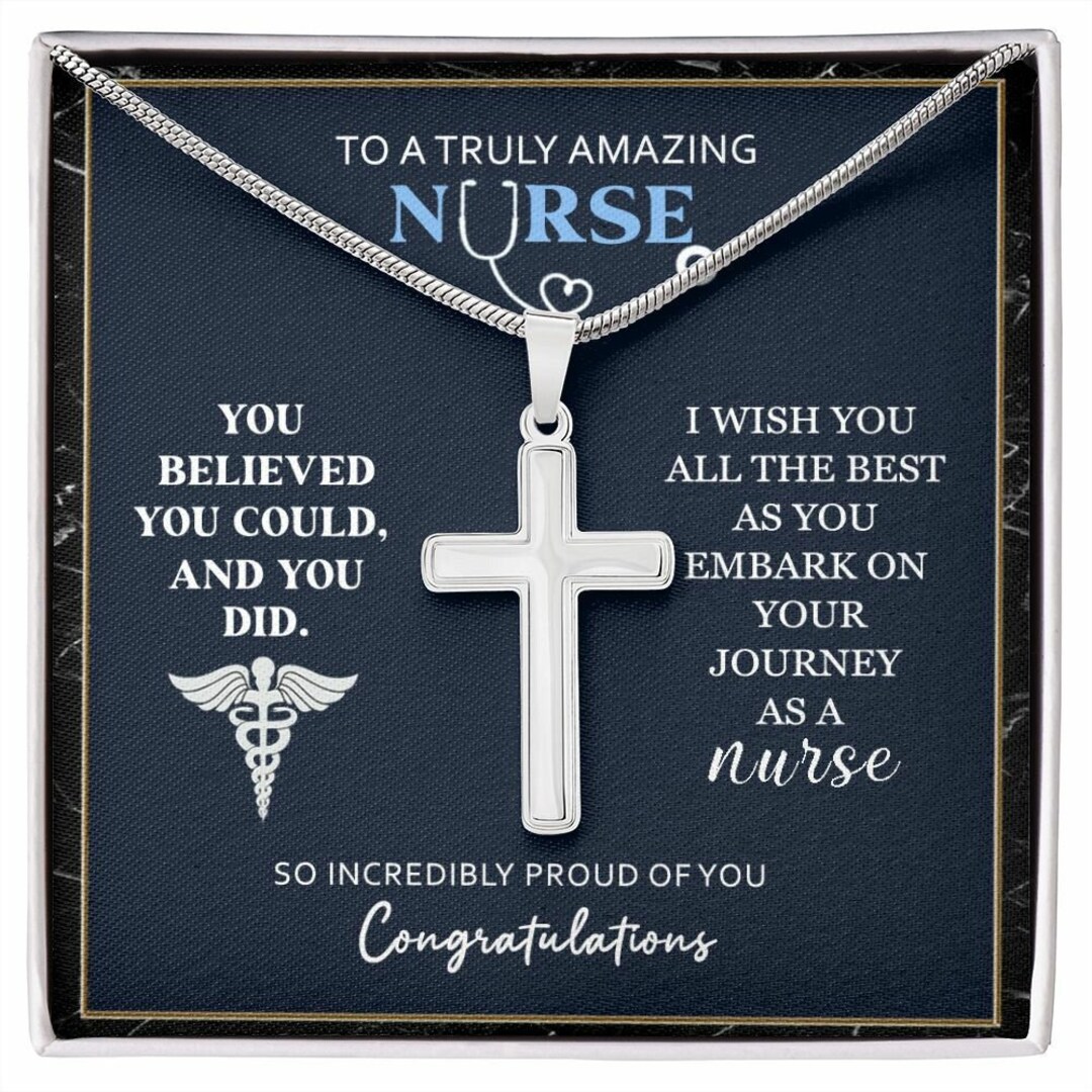 Nurse Necklace Religious, Male Nurse Jewelry, Rn Graduation Gift Box