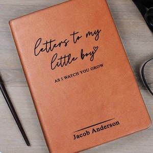 Letters to My Little Boy Journal, Personalized Memory Book, Baby Keepsake Notebook, Gift for Son from Mom or Dad, Custom Name Journal