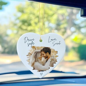 Car ornament, Personalized car ornament, Photo car ornament, Photo car hanger, Drive Safe Car ornament