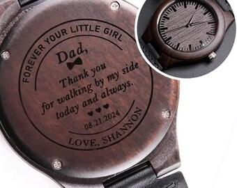 For Dad To My Son Watch Engraving Personalized Wooden Watch For