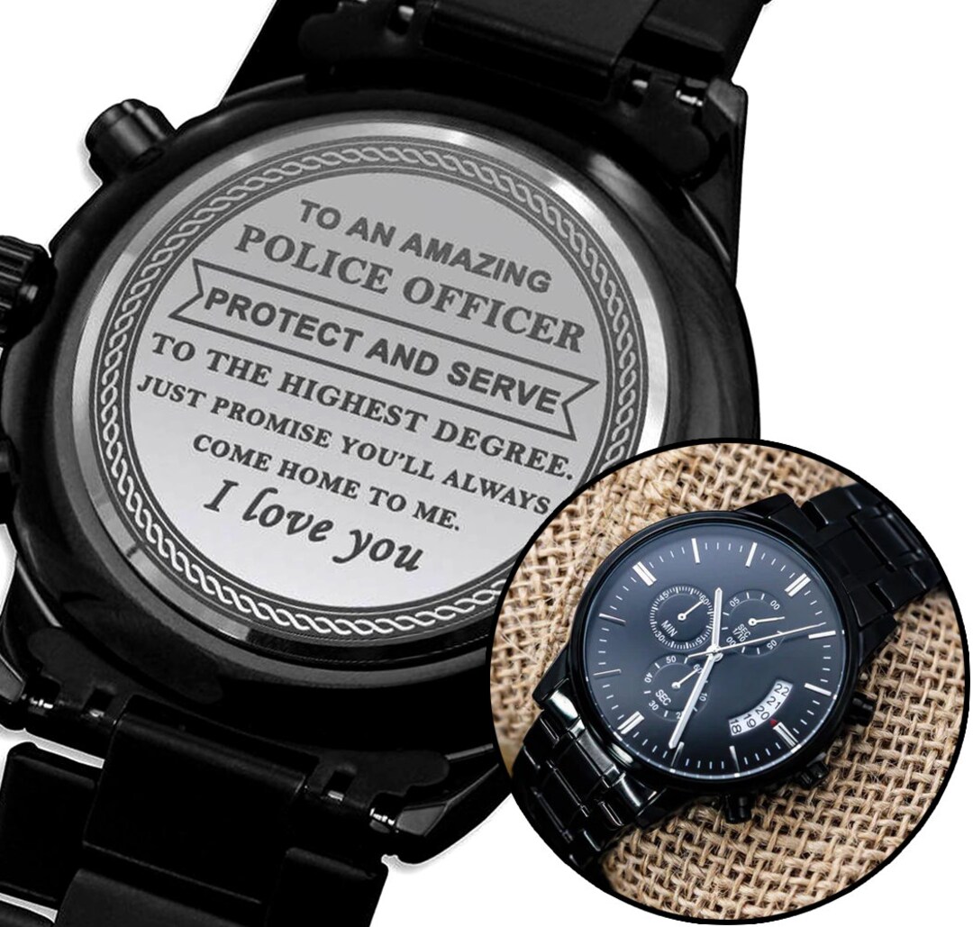 Buy Personalized Police Officer Watch, Engraved Watch for Him, Law  Enforcement Gift, Police Academy Graduation Present, Watch for Men Online  in India