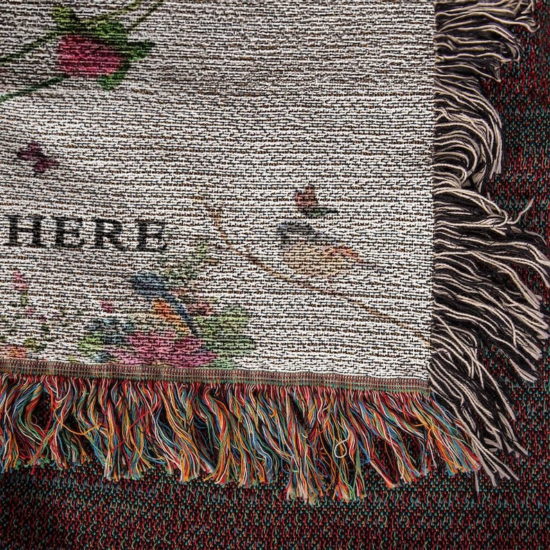 Nana's Garden Woven Blanket, Grandma Flower Personalized Gift, Custom