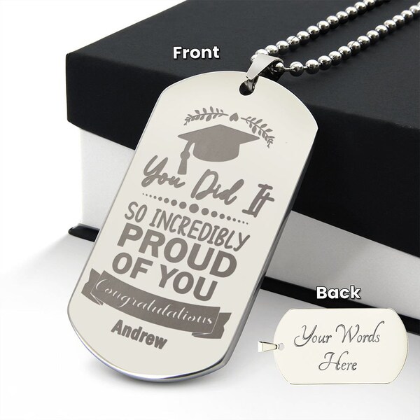 Graduation Dog Tag Etsy