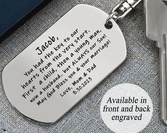 Son Wedding gift, Wedding gift for son from Mom, Wedding gifts for Son, Gifts for Him, Custom Keychain, Gifts For Son, Wedding Keepsake