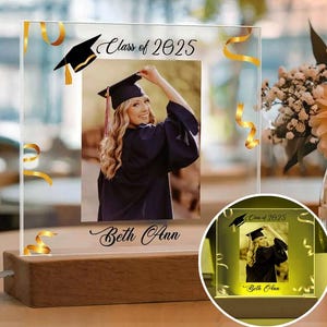 Personalized Graduation Photo Plaque, Custom Class of Year, Acrylic Sign with Name, Graduation Gift for Him or Her, Custom Acrylic Plaque