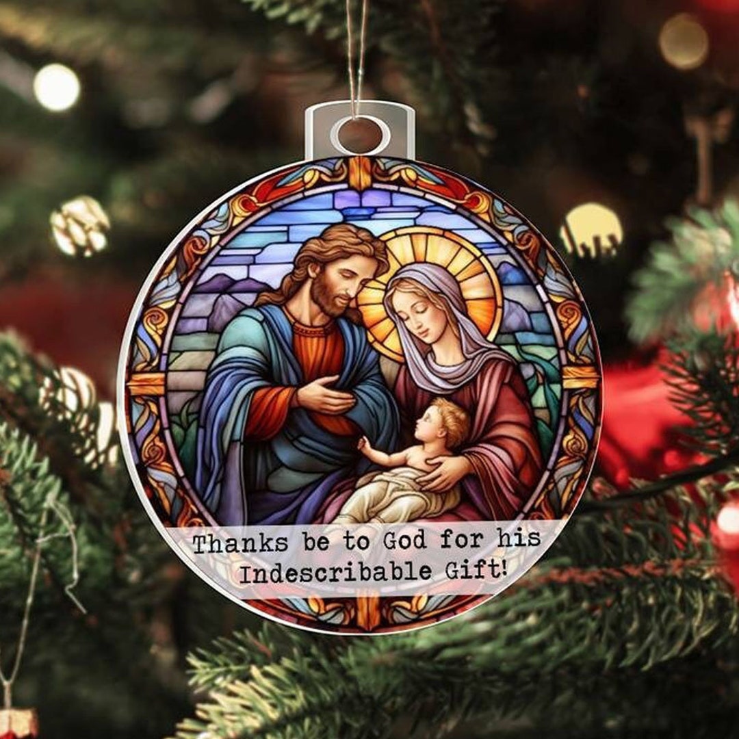 Jesus Christmas Ornament Jesus Faux Stained Glass Ornament - Etsy