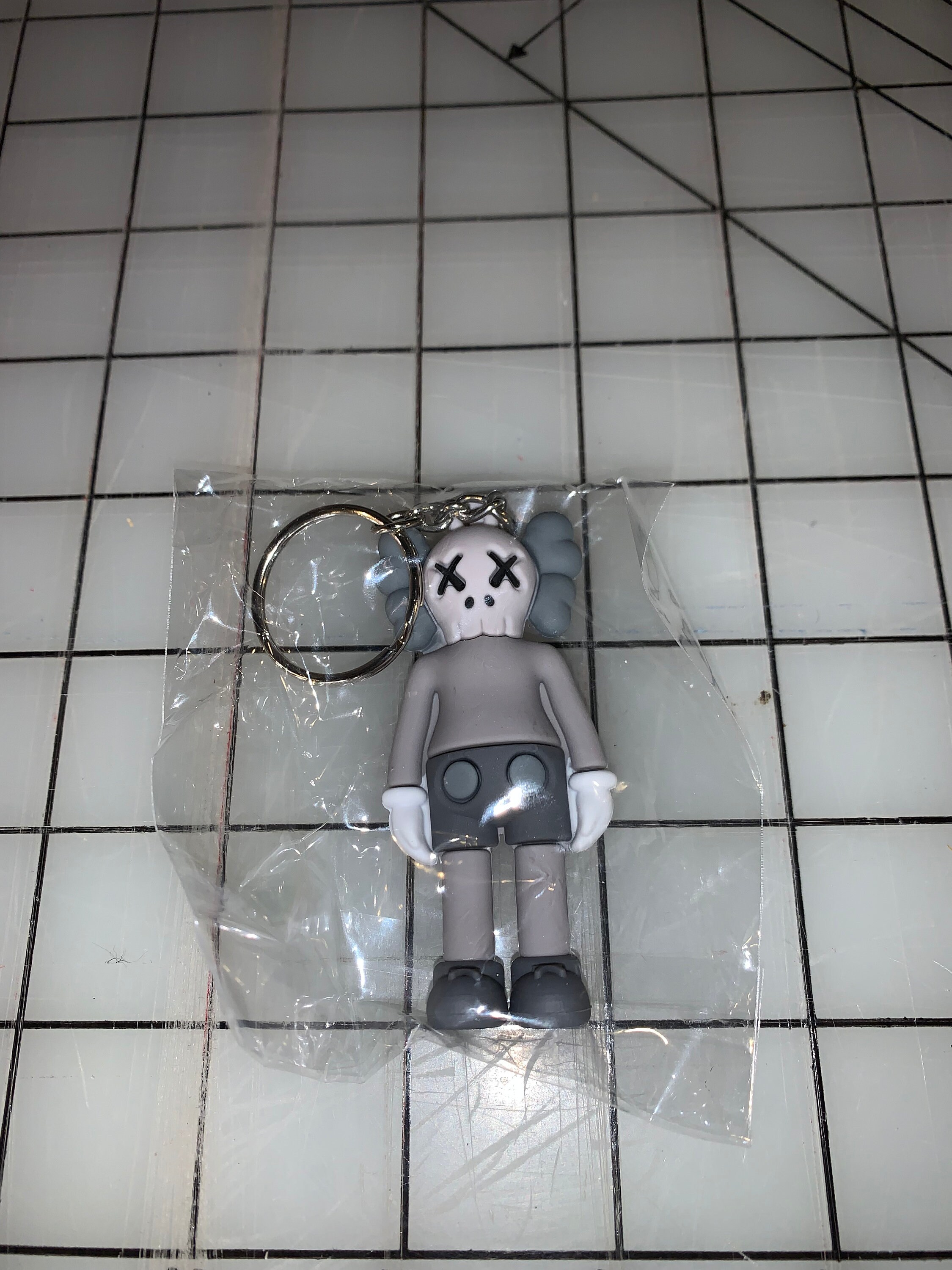 Gray Kaws Keychain Etsy