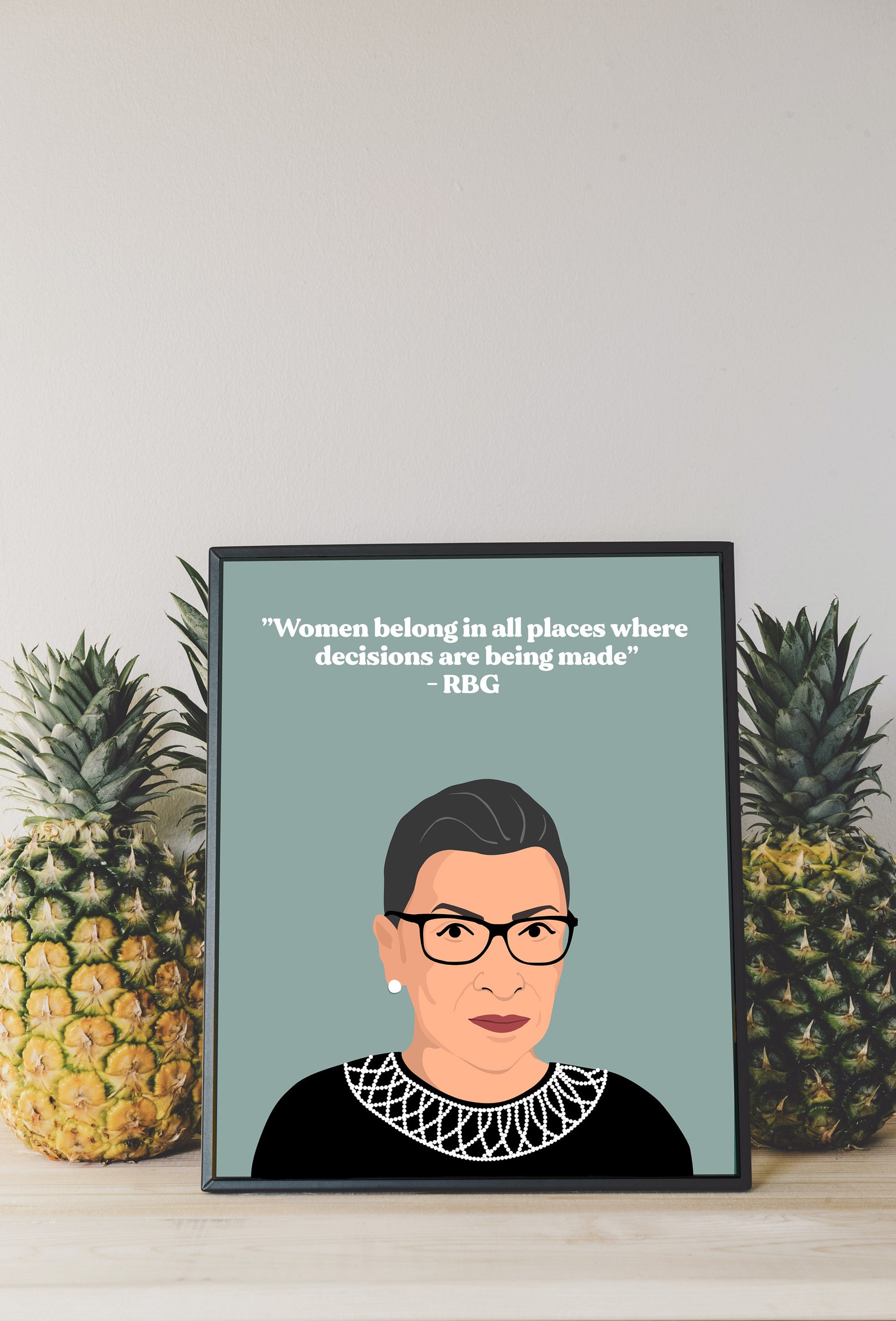 Ruth Bader Ginsburg Portrait & Quote - RBG - Poster of Female Role ...