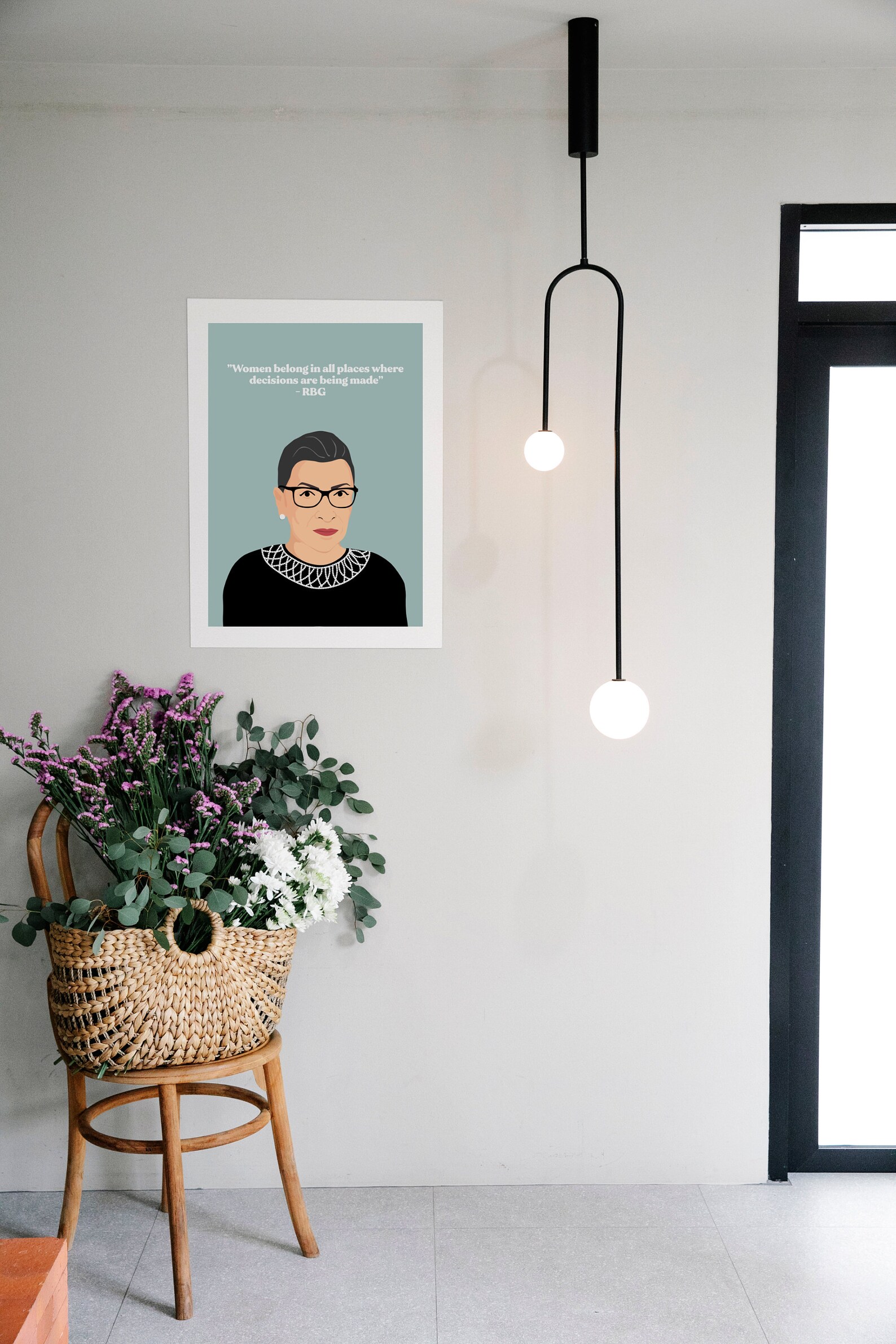 Ruth Bader Ginsburg Portrait & Quote - RBG - Poster of Female Role ...