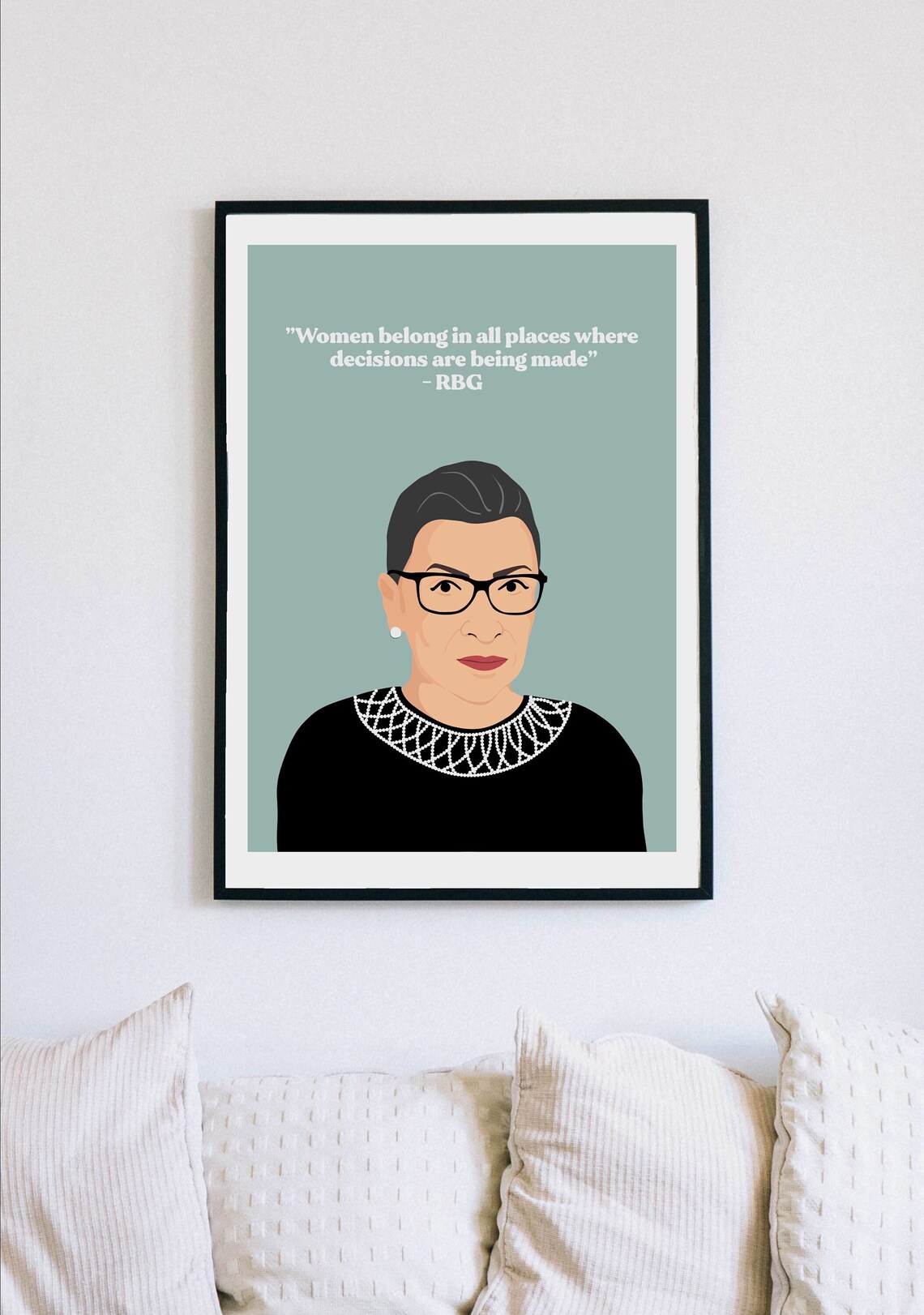 Ruth Bader Ginsburg Portrait & Quote - RBG - Poster of Female Role ...